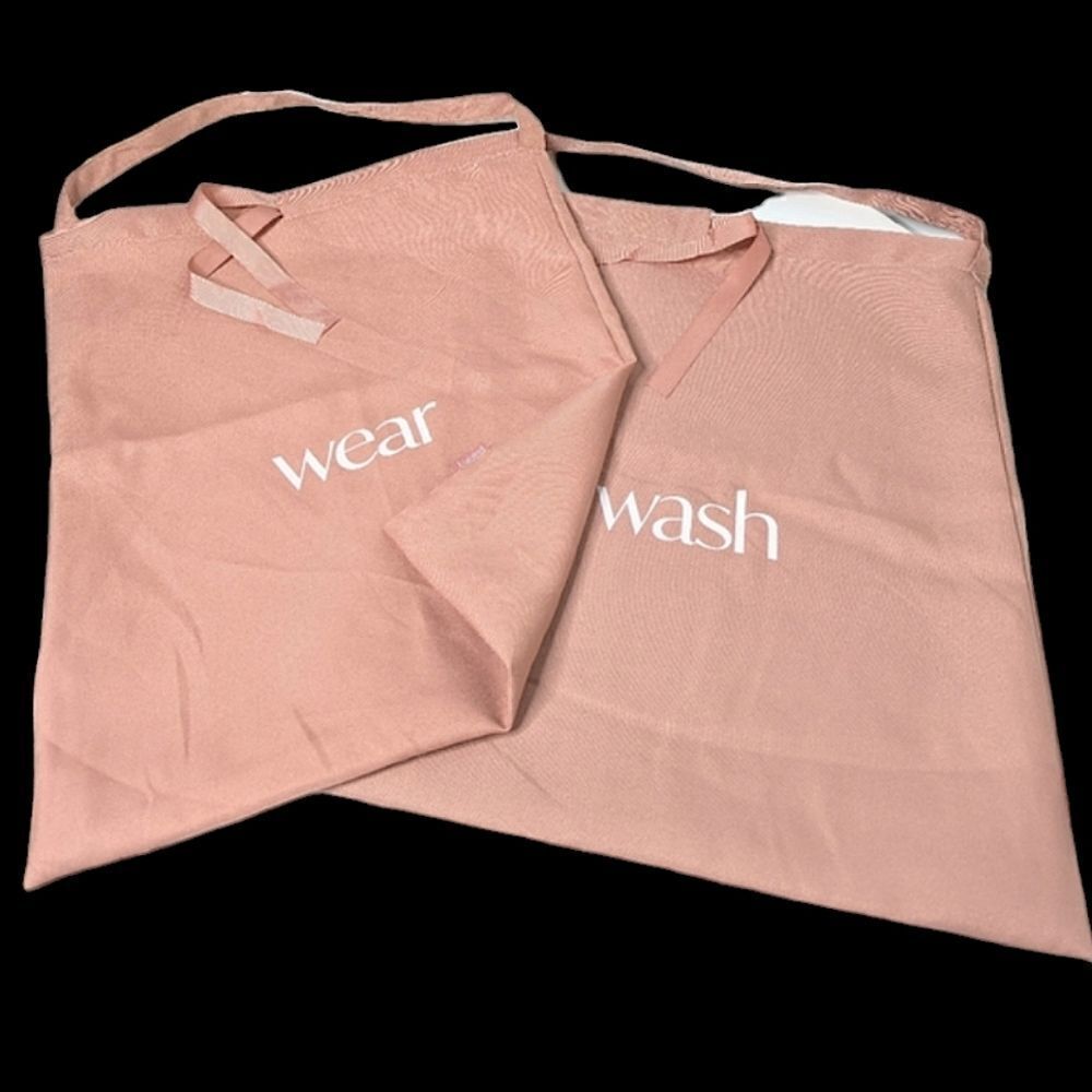Hanky Panky Wash & Wear Logo Soft Pink Peach Drawstring Lingerie Bags Set of 2